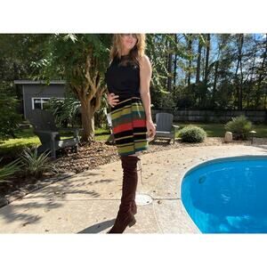 Vintage Ann Taylor Wool Blend Blanket Stitch Wrap Mini Skirt